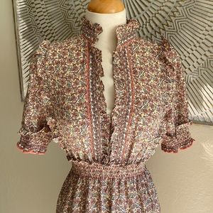 Max Studio Boho Prairie Maxi Floral Dress